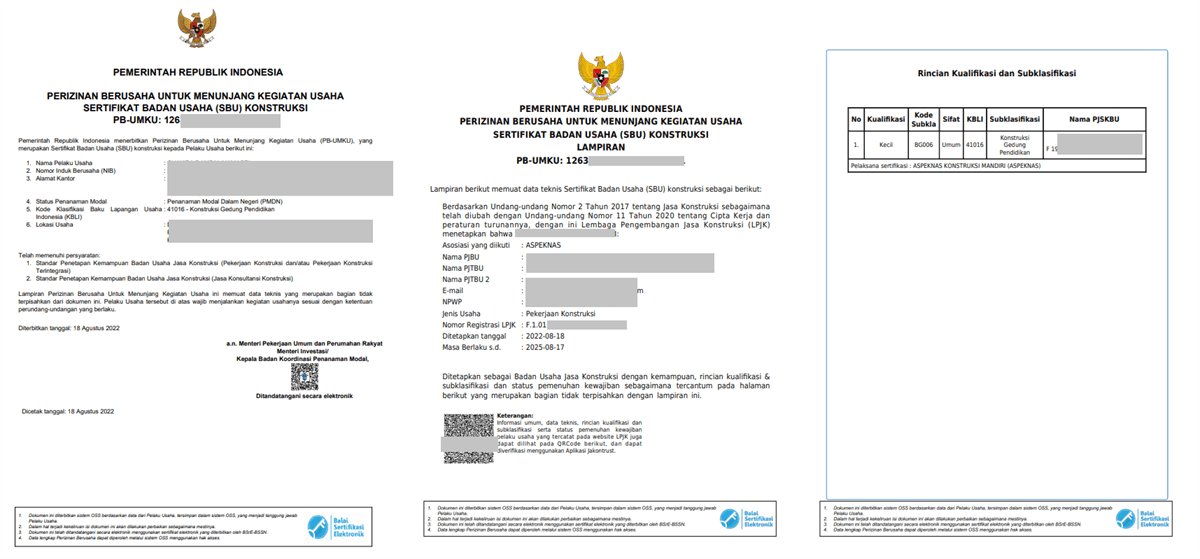 Contoh Format SBU BG005 Konstruksi Gedung Kesehatan